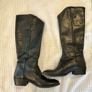 Frye Carson Piping Extended Calf Boots - Pull On - Black - Size 9